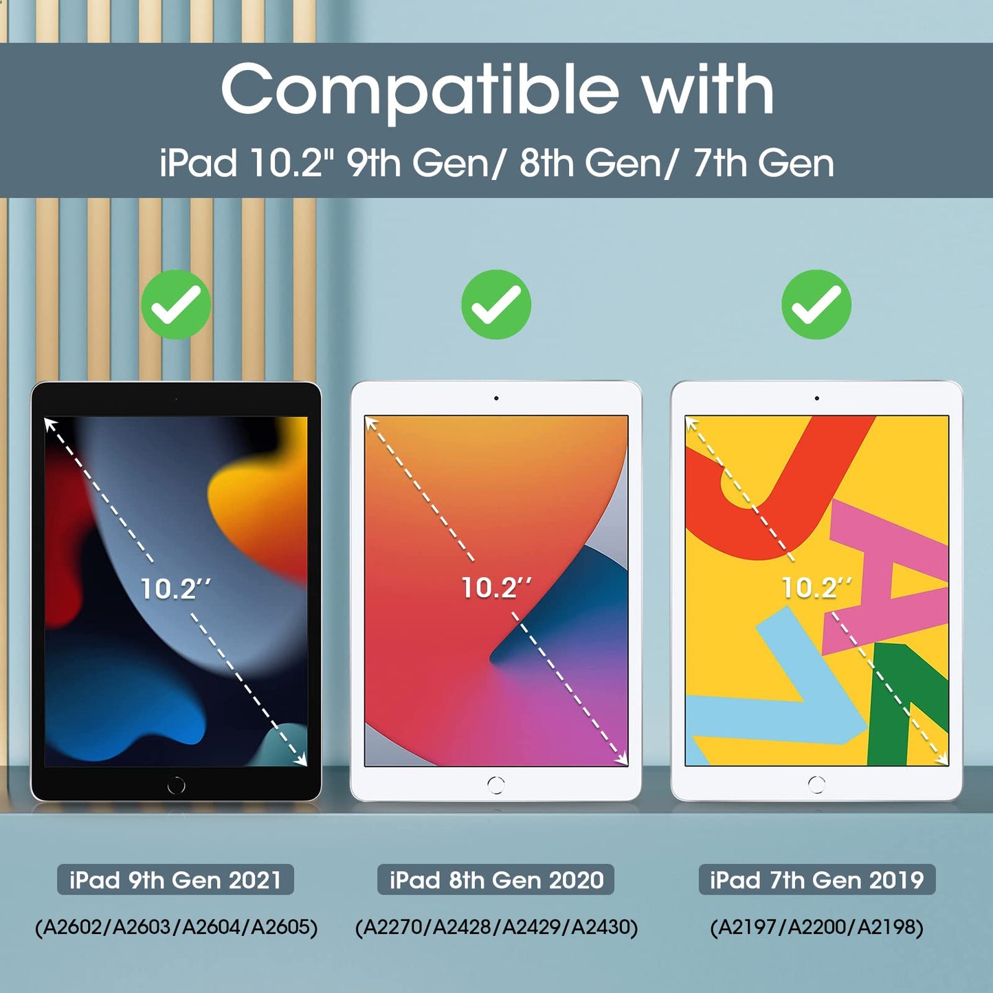 ProCase for iPad 9th Generation 2021/ iPad 8th Generation 2020/ iPad 7th Generation 2019 Case, iPad 10.2 Case iPad Cover 9th Generation -Navy