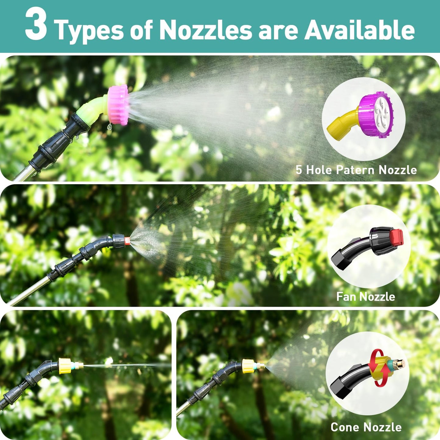 Sprayers in Lawn and Garden - 1.8 Gallon Battery Powered Sprayer with Pump, Telescopic Wand,Water Hose Nozzle - Portable Yard Sprayer for Weed Control, Fertilizing, Watering