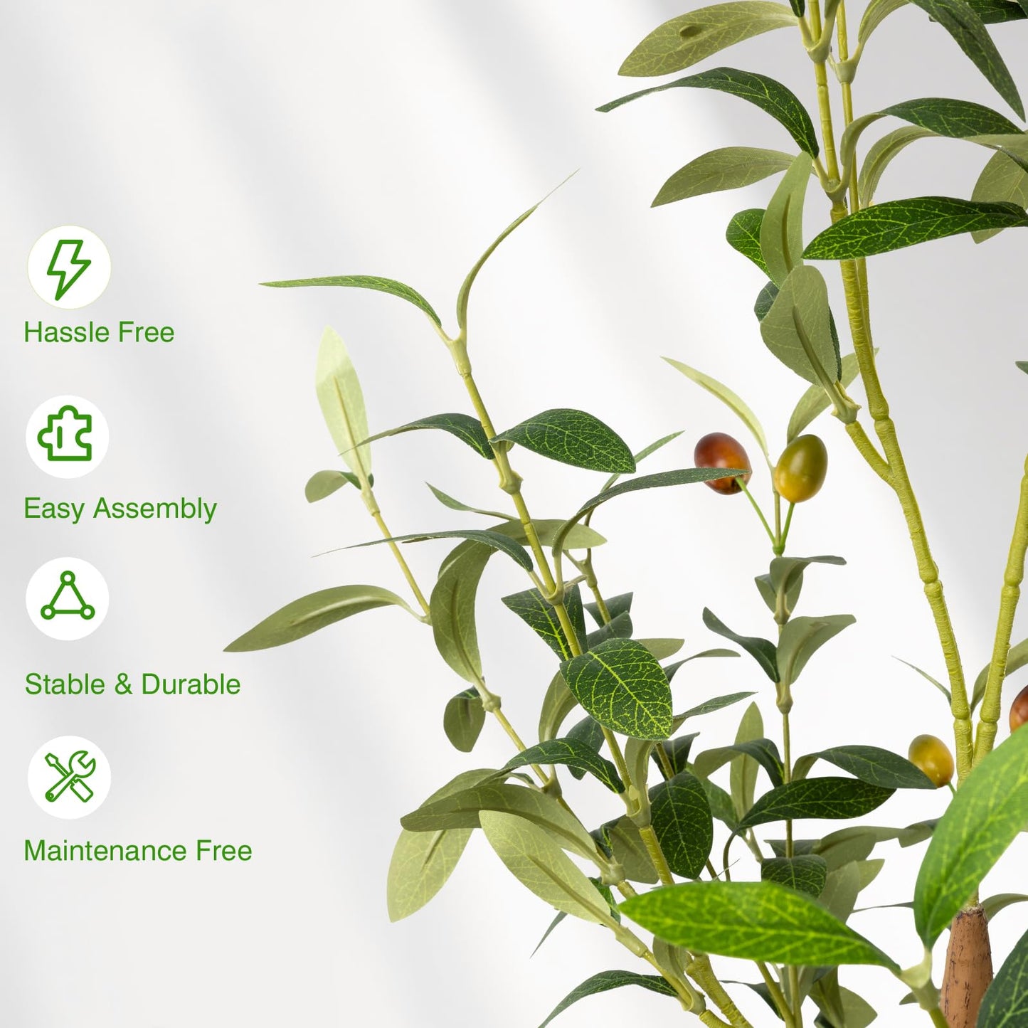 LuceAlberi 6FT Artificial Olive Tree - Indoor Tall Faux Olive Trees with Planter&Basket, Large Fake Olive Silk Tree Realistic Olive Plants with Branches and Fruits for Home Decor Office Living Room