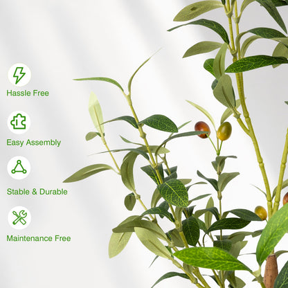 LuceAlberi 6FT Artificial Olive Tree - Indoor Tall Faux Olive Trees with Planter&Basket, Large Fake Olive Silk Tree Realistic Olive Plants with Branches and Fruits for Home Decor Office Living Room