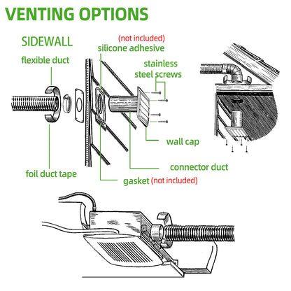 Dryer Vent Kit with Hose/Duct Connector/Wall Plate,4 Inch Dryer Vent Hose Connector Wall Ducting Kit for Bathroom Ventilation Fans Exhaust,Ceiling Washer Air Circulation