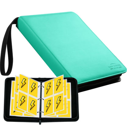 Baseball Card Binder with Sleeves, Sports Card Binder Collectible Trading Card Albums Fits Cards with 50 Removable Sleeves (Green, 400 Pockets)