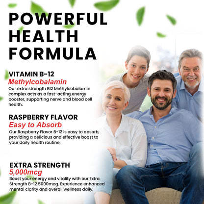 VITBOOST Vegan Liquid B-12 Drops – 60 x 5000 mcg Extra Strength Raspberry Flavored Vitamin B12 Liquid Methylcobalamin sublingual Supplement | Designed to Maximize Absorption & Energy | Gluten Free