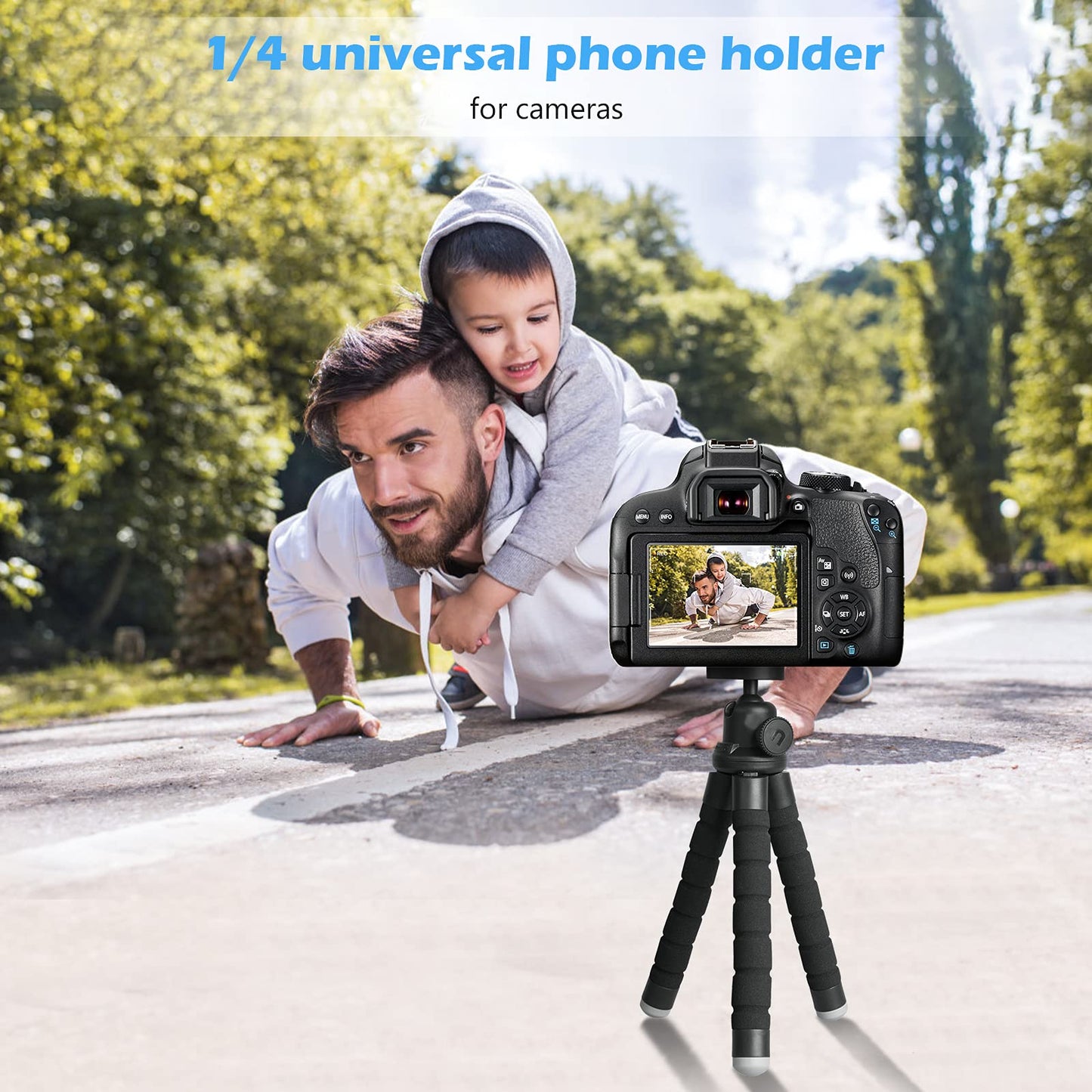 Ubeesize Phone Tripod, Portable and Flexible Tripods with Wireless Remote and Clip, Cell Phone Tripode Stand for Video Recording