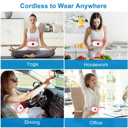 Heating Pad for Period Cramps, 3 Heat Levels and 3 Massage Modes, Portable Heated Pad for Menstrual Cramps Relief, Electric Heat Belt Gifts for Her, Cordless Back Belly Heated Belt for Women and Girl