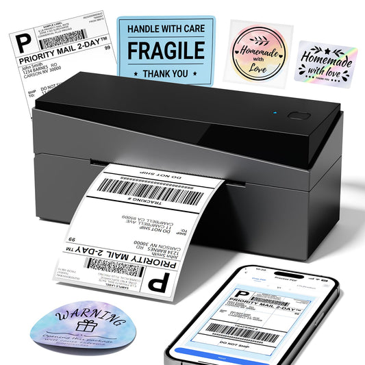 Omezizy Bluetooth Shipping Label Printer 4x6, 249BT Thermal Label Printer 4x6 for Small Business, Shipping Packages, Office, Home, Compatible with Android iPhone iPad Windows macOS Tiktok USPS Etsy