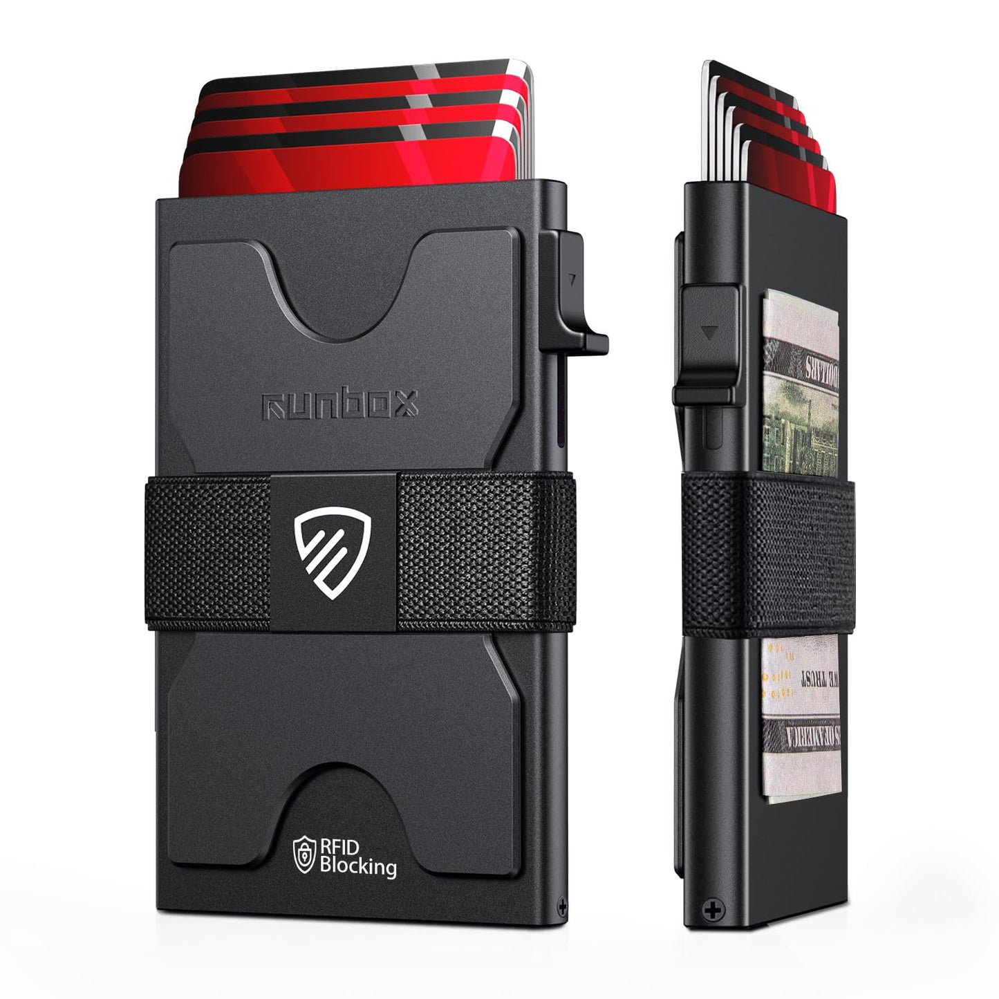 Slim Card Holder Wallet for Men, Minimalist RFID Blocking Wallet with Pop-Up Function, Ultra-Thin Design, Metal Business Card Cases holds 12+ Cards, Gifts for Men, Men's Accessories