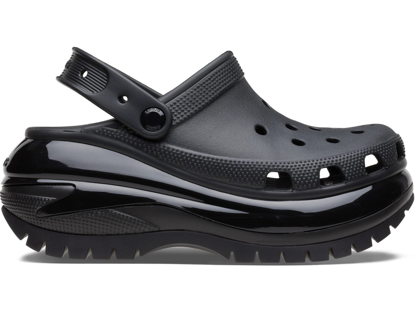 Crocs Mega Crush Clog - Unisex Clogs - Thermoplastic Upper - Adjustable Ankle-Sling - Flexible - Rubber Tread Black Men's 6, Women's 8 Medium