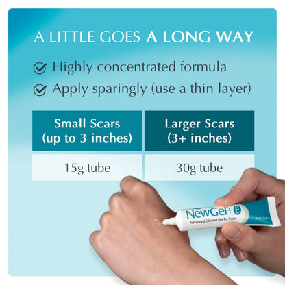 Advanced High-Potency Silicone Scar Gel with Vitamin E for Old, New Scars, Surgery, Keloids, Burns, and Facial Blemish Scars, NewGel Plus by MyNewGel (15 Grams) - 0.50 oz