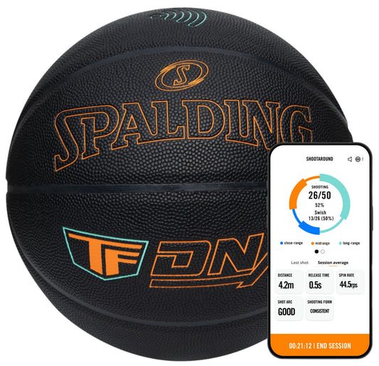 Spalding TF DNA Smart Basketball + 1 Yr App Subscription Bundle I iOS Compatible Only I All Surface Material