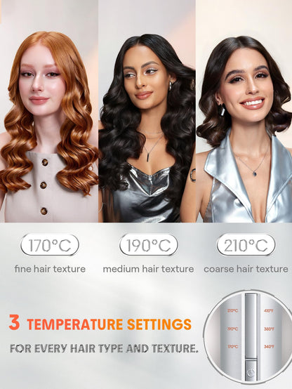 SHEGLAM Automatic Curling Iron 1 1/4 inch with 3 Temperatures Fast Heating, 2-Way Rotation, Anti-Scald, Anti-Tangle Rotating, Automatic Shut-Off for Hair Styling