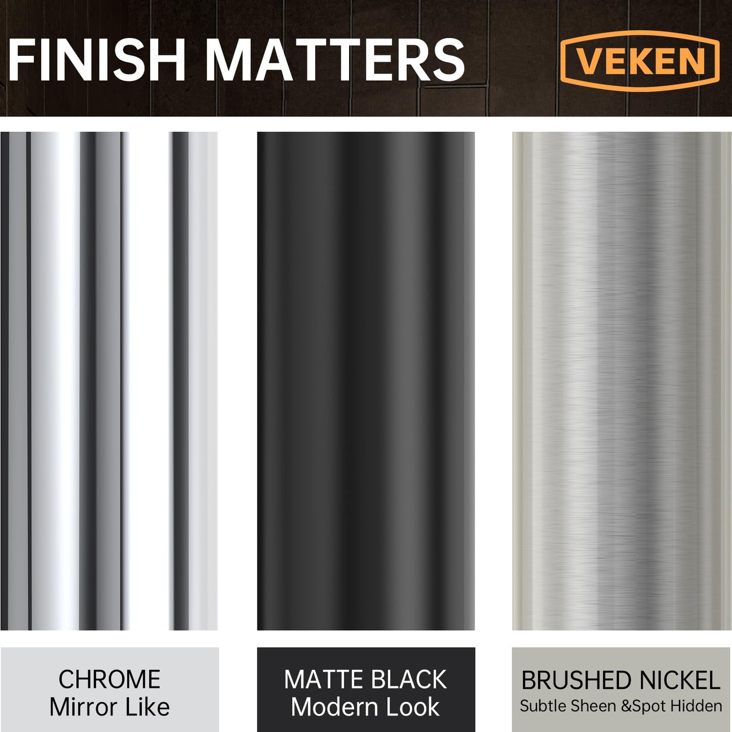 Veken 10" Luxurious All Metal Rain Shower Head with Handheld Spray Combo, High Pressure Rainfall Square Shower Heads with Extention Arm, Wide Dual Showerhead, Bathroom Accessories, Chrome, Silver