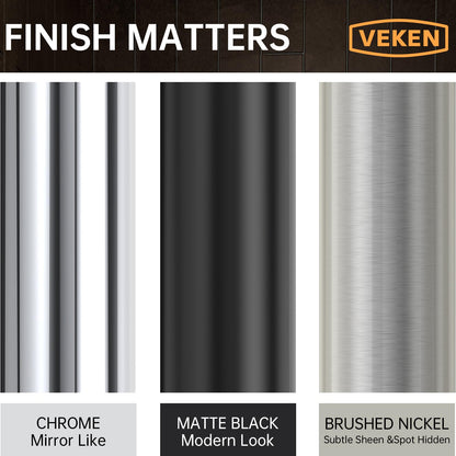 Veken 10" Luxurious All Metal Rain Shower Head with Handheld Spray Combo, High Pressure Rainfall Square Shower Heads with Extention Arm, Wide Dual Showerhead, Bathroom Accessories, Chrome, Silver