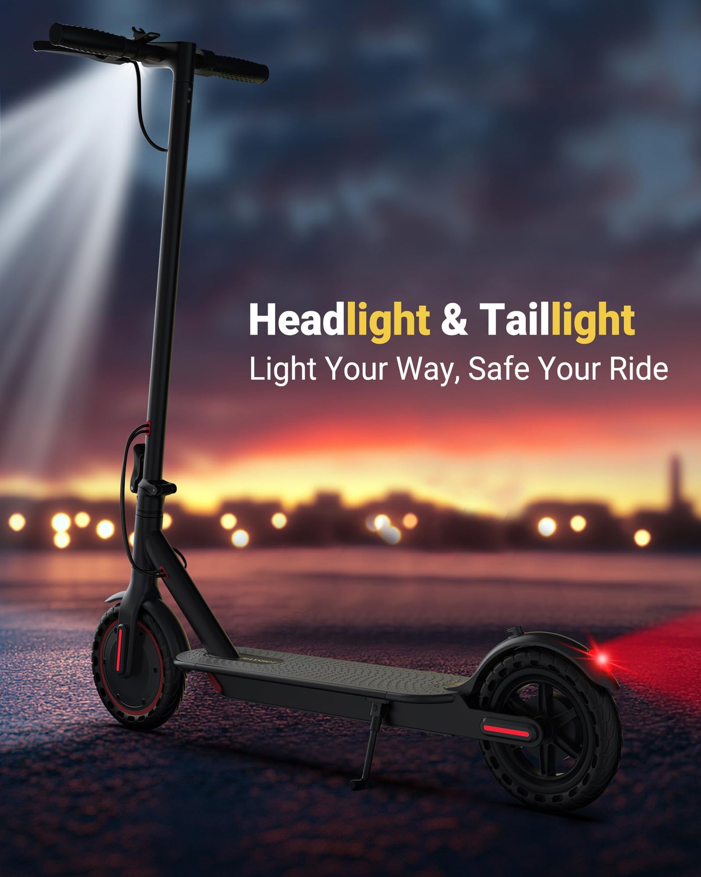MAXSHOT Electric Scooter for Adults, 8.5/10/14" Tires, 19/22Mph, 350W/500W Motor, 21-28 Miles Range, Folding E-Scooter with Dual Suspension,APP Control