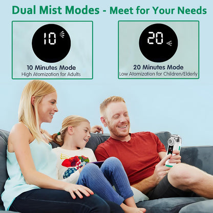 Hand-held Nebulizer for Respiratory System, Portable Nebulizer with Self-Clean Mode, Rechargeable Nebulizer for Home Office Travel