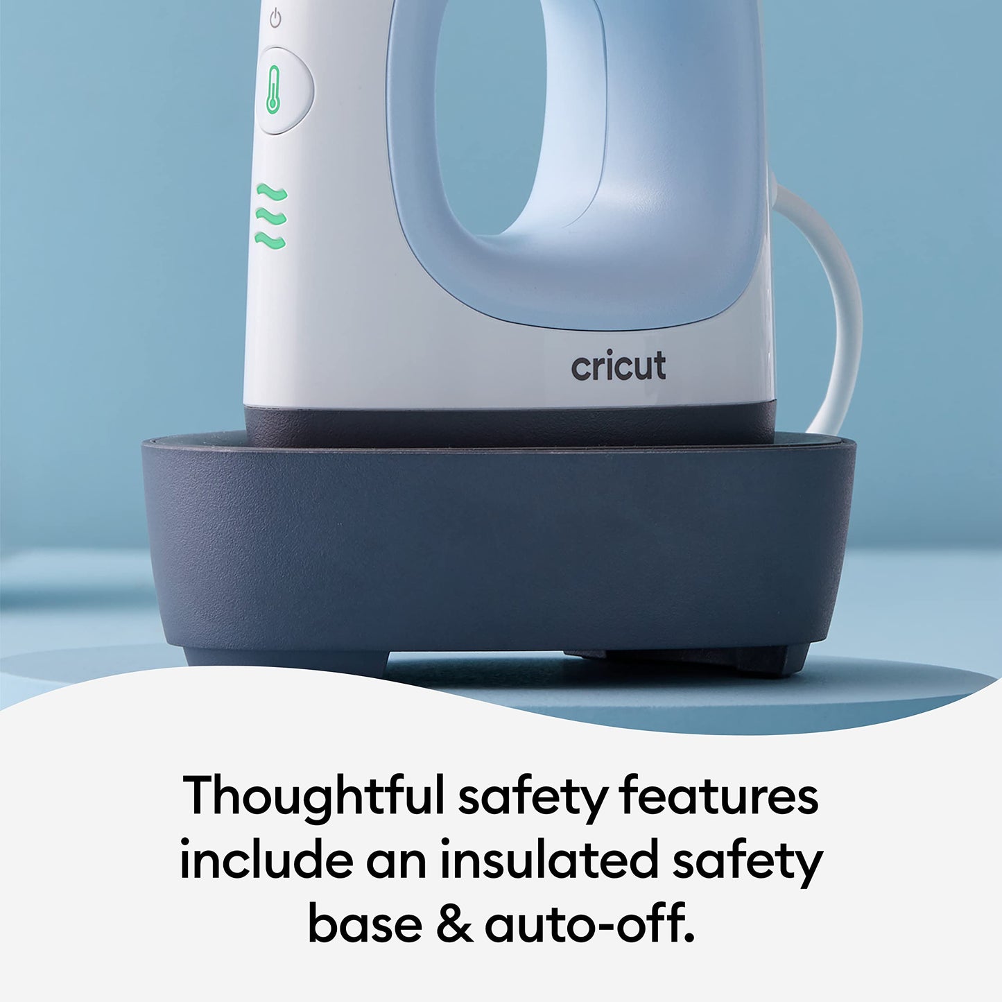 Cricut EasyPress Mini Heat Press for Small Objects like Shoes, Stuffed Animals, Hats & More, 3 Heat Settings & Precision Tip, Ceramic-Coated Heat Plate, Compact & Lightweight, Zen Blue