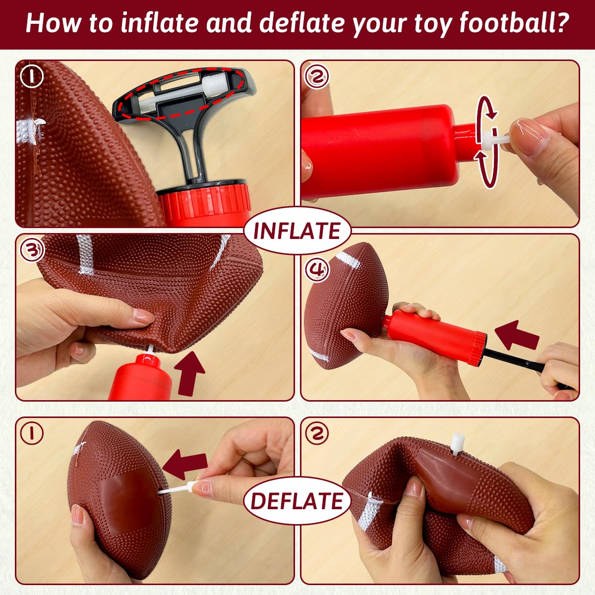 Punieayi Football Toss Game with 4 Inflatable Balls, Football Throwing Target Games for Boys 8-12, Sports and Outdoors Toys for Kids Ages 3+