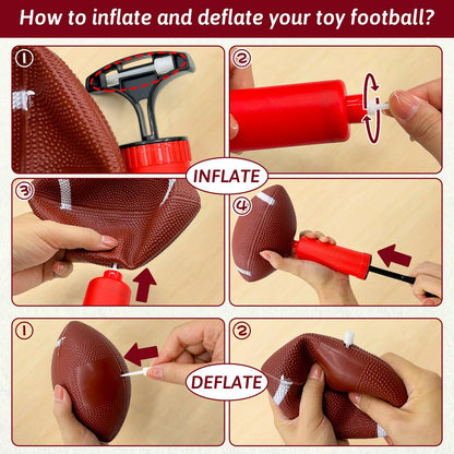 Punieayi Football Toss Game with 4 Inflatable Balls, Football Throwing Target Games for Boys 8-12, Sports and Outdoors Toys for Kids Ages 3+