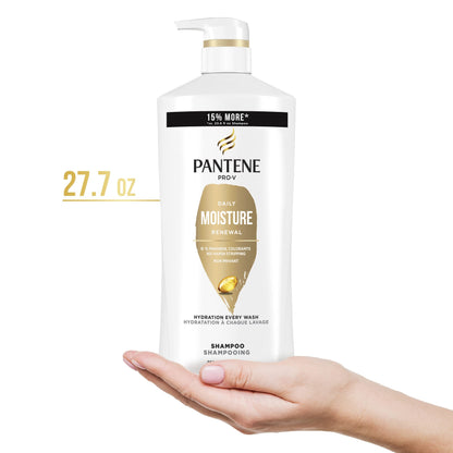 Pantene Shampoo & Conditioner Set, Daily Moisture Renewal Hair Treatment with Pro-V Nutrients for Dry, Color-Treated Hair, Long-Lasting Hydration & Nourishment, 27.7 Fl Oz Each, 2-Pack