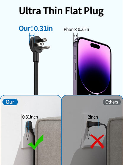 NTONPOWER Travel Power Strip With 3 USB Ports, Cruise Approved Flat Plug, 3Feet Extension Cord, On/Off Switch, Black i-Donut for Home, Hotel, Travel Cruise Ship Essentials