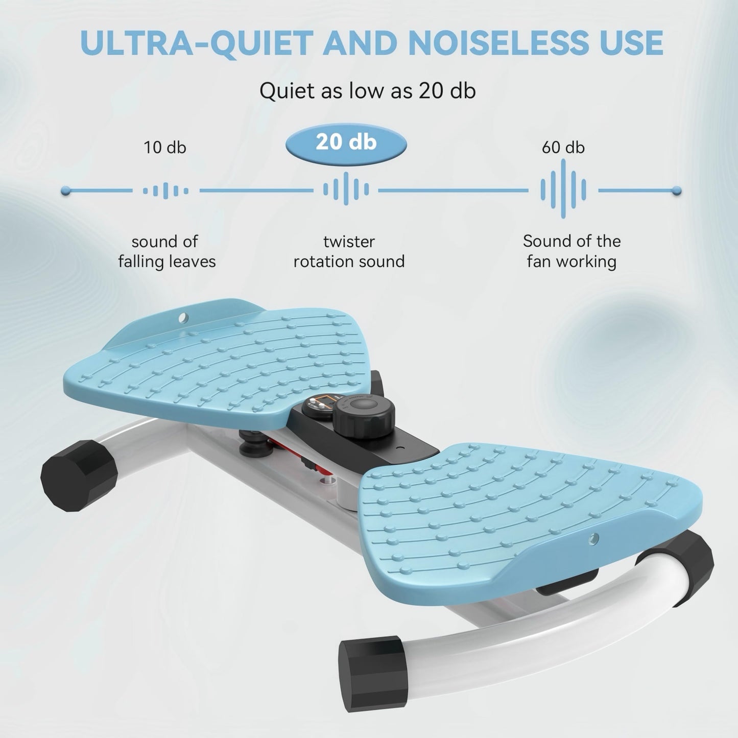 Waist Twister Machine, Adjustable Exercise Twist Board for Women Men, Noiseless Ab Twister for Home Gym Equipment, 330 lbs Capacity | Track Time, Reps, Calories with Digital Display (Blue)
