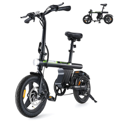 isinwheel U1 Electric Bike for Adult 750W Peak Motor, 20 mph Folding Ebike, 14" Adults Electric Bicycles with Smart Uphill, 280.8Wh Battery, 25 Miles PAS Range, Mini E Bikes for Adults and Teens