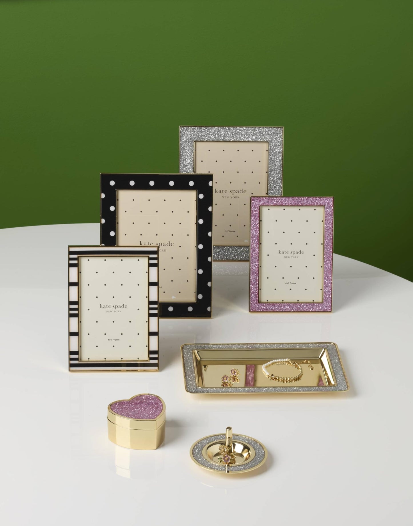 Kate Spade New York 897454 Sitting Pretty Silver Glitter Catch All Tray