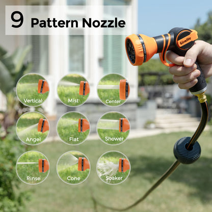 Giraffe Tools Retractable Garden Hose Reel 1/2 Inch x 130 ft, Super Heavy Duty, Any Length Lock, Slow Return System, Wall Mounted and 180 Deg Swivel Bracket