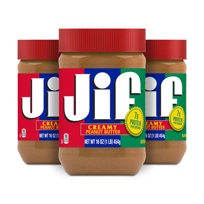 Jif Creamy Peanut Butter, 16 Ounces (Pack of 3)