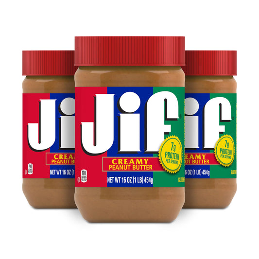 Jif Creamy Peanut Butter, 16 Ounces (Pack of 3)