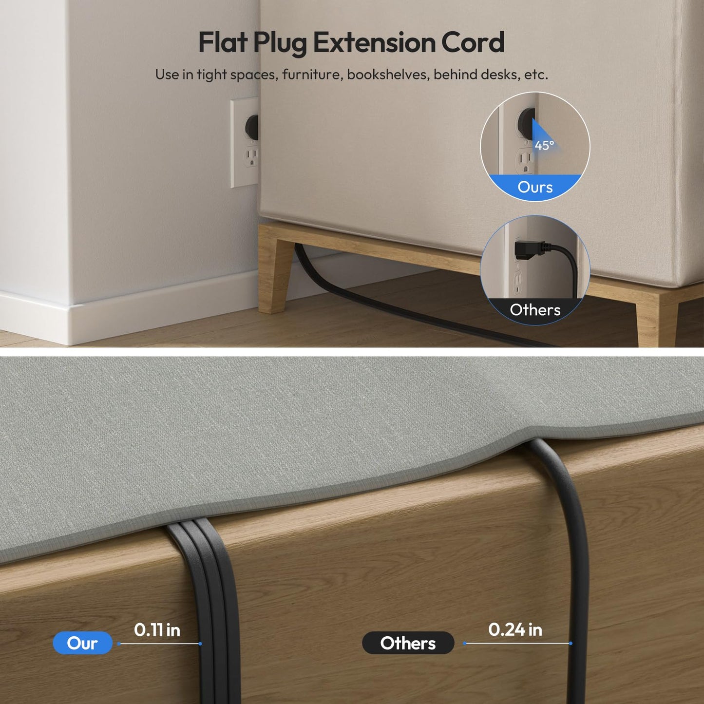 NTONPOWER Travel Power Strip With 3 USB Ports, Cruise Approved Flat Plug, 3Feet Extension Cord, On/Off Switch, Black i-Donut for Home, Hotel, Travel Cruise Ship Essentials