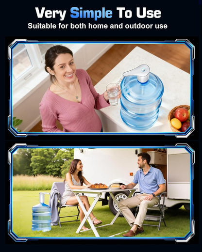 Redsack Electric Water Bottle Dispenser for 3-5 Gallon Jug, Automatic USB-C Water Jug Dispenser, Portable Upgraded Submersible Water Pump,High-Power & Silent Operation for Camping Home Office Bedroom