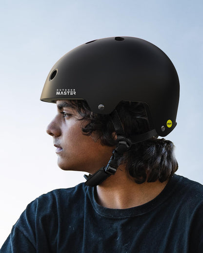 OutdoorMaster MIPS Skateboard Helmet - Two Removable Liners Ventilation Multi-Sport Scooter Roller Skate Inline Skating for Kids, Youth & Adults