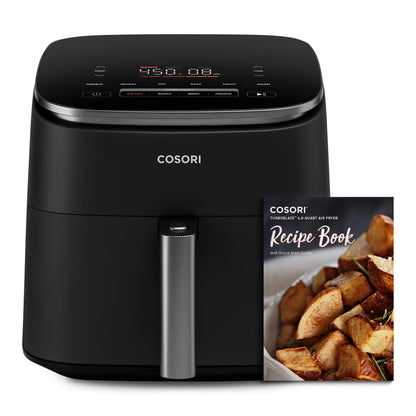 COSORI Air Fryer 6 Qt, 9-in-1 Functions, 5 Fan Speeds, Nutrition Facts for 100+ In-App Recipes, Faster Roast, Bake, Dehydrate, Reheat, Broil, Proof, 95% Less Oil, Dishwasher Safe, TurboBlaze, Gray