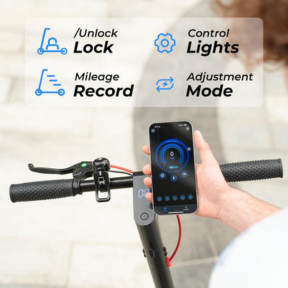 Escoone Electric Scooter for Adults, 500W Powerful Motor, 22 MPH Top Speed & 23 Miles Long Range, 10" Pneumatic Tires, Foldable E Scooter for Commuting with Double Braking System and Cruise Control