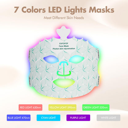 Red Light Therapy Mask for Face, 7 Colors LED Face Mask Light Therapy At Home, Led Face Mask Light Therapy, Green