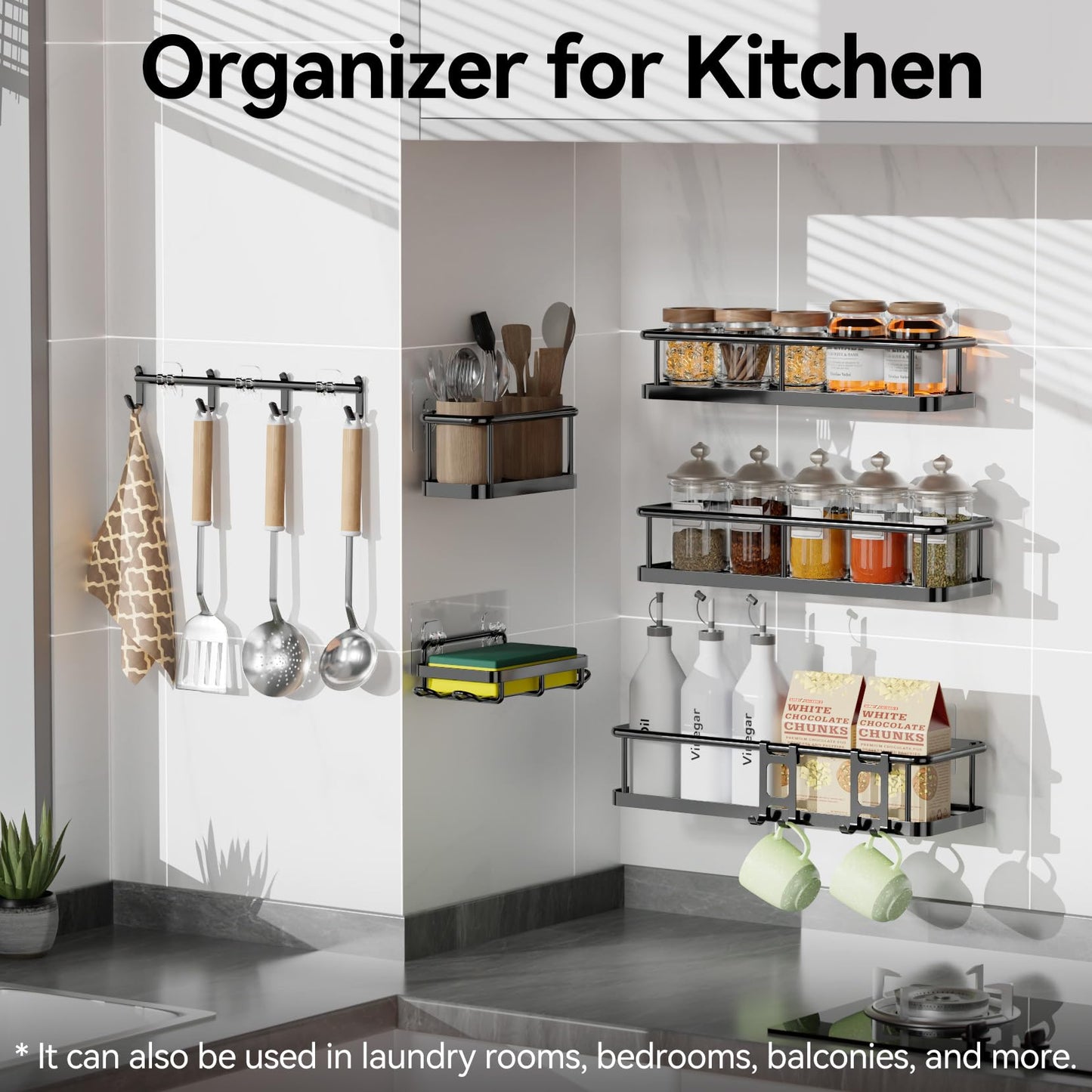 YASONIC Shower Caddy, 6 Pack Large Capacity shower Organizer with Soap Holder and 12 Hooks, Rustproof Shower Shelves for Inside Shower, No Drilling&Sleek Bathroom Organizers and Storage