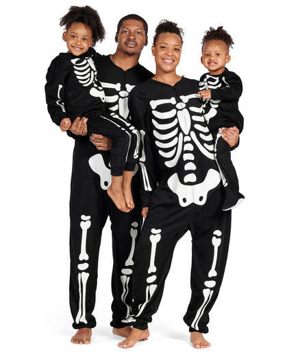 The Children's Place Baby Toddler One Piece Family Matching, Holiday Pajama Sets, Fleece, Skeleton, 3T