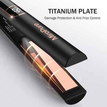 MiroPure Flat Iron Hair Straightener, 1 Inch Titanium Plates Hair Straightener with 15S Heat-up, Professional MCH Ceramic Negative Ion Hair Iron Dual Voltage for Women Hair with Auto Shut-Off