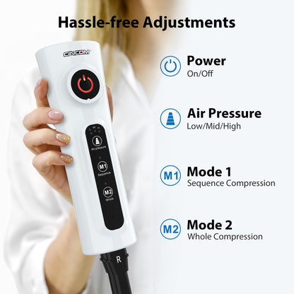 CINCOM Leg Massager for Circulation and Pain Relief, Air Compression Foot and Calf Massager Helpful for Relaxation, Swelling and Edema Gifts for Mom and Dad (with 2 Extensions) - FSA HSA Eligible