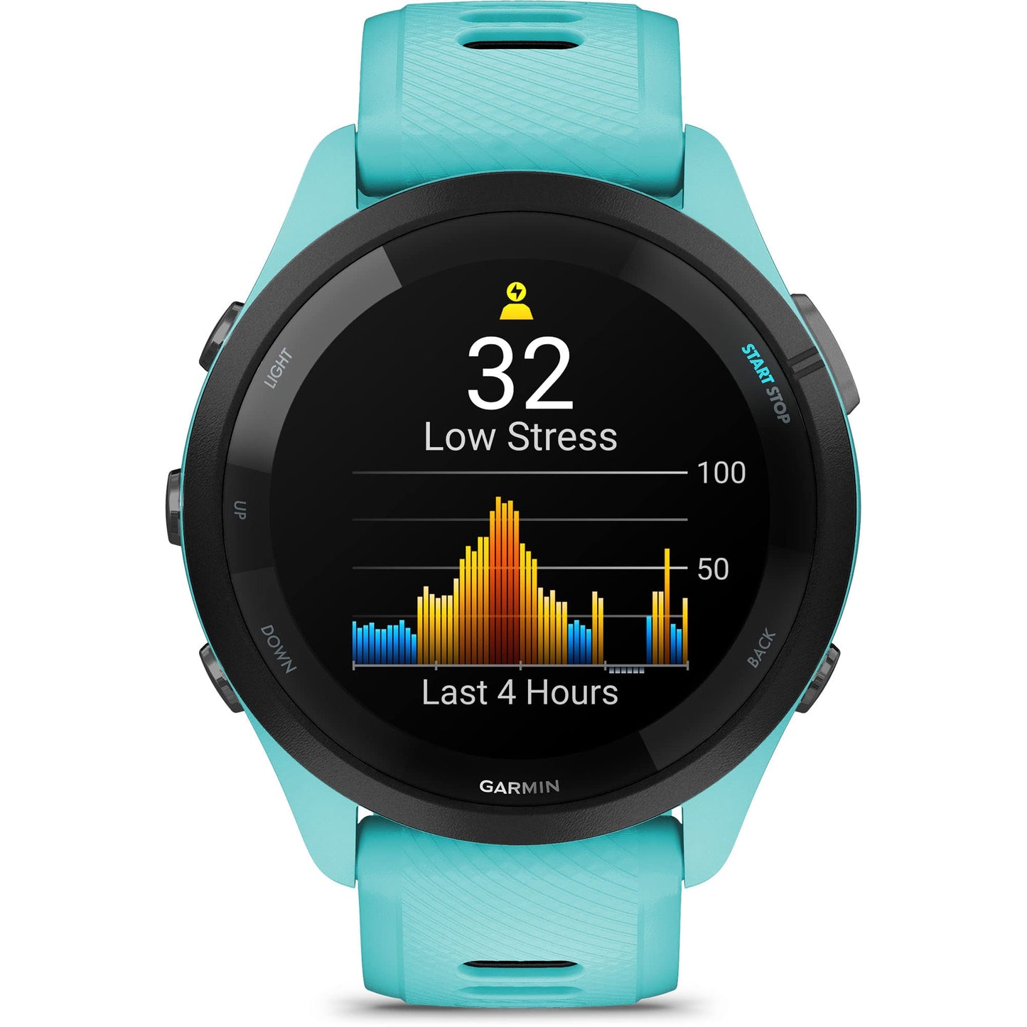 Garmin Forerunner 265 Running Smartwatch, Colorful AMOLED Display, Training Metrics and Recovery Insights, Aqua and Black