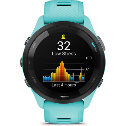 Garmin Forerunner 265 Running Smartwatch, Colorful AMOLED Display, Training Metrics and Recovery Insights, Aqua and Black