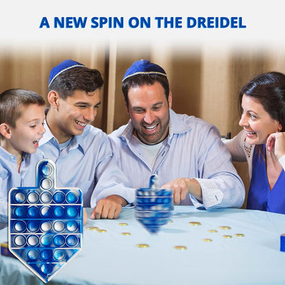 Hanukkah Gifts Poppit Dreidel Pop Fidget Toy Chanukah Party Popper Hanukah Gift Jewish Holliday Kids Adult Menorah Holiday Present Fun Push Game Stress Silicone Sensory Judaica Traditional Driedel