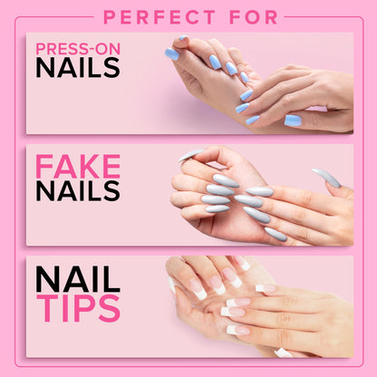 Super Strong Nail Glue for Press On Nails, Nail Tips & Acrylic Nails (8ml) NYK1 NailBond Brush On Glue for Press Ons, Tips & Acrylics - Long Lasting, Maximum Strength, Mess-Free Application