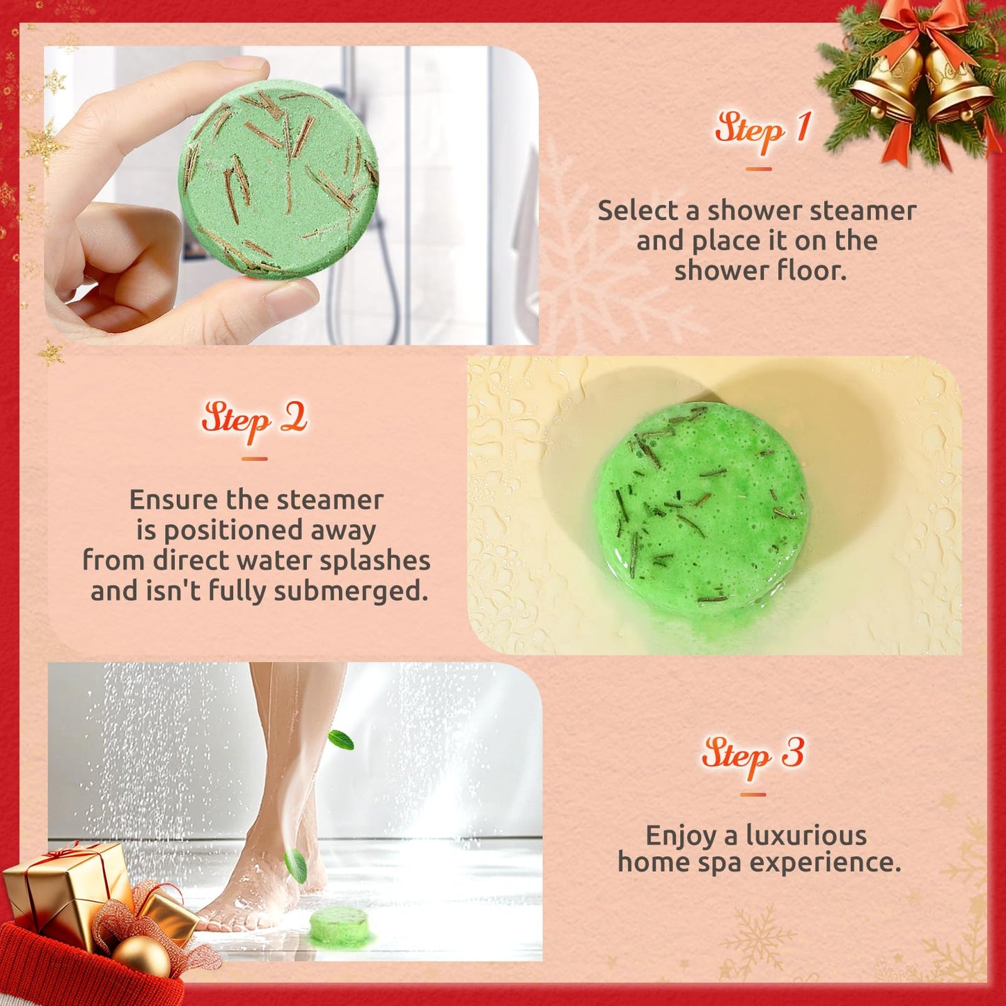 Shower Steamers Aromatherapy - 8 Pack Shower Bombs with Essential Oils, Christmas Gifts for Women Stocking Stuffers, Birthday Gifts for Women Girlfriend Her Self Care Relaxation Home SPA Stress Relief