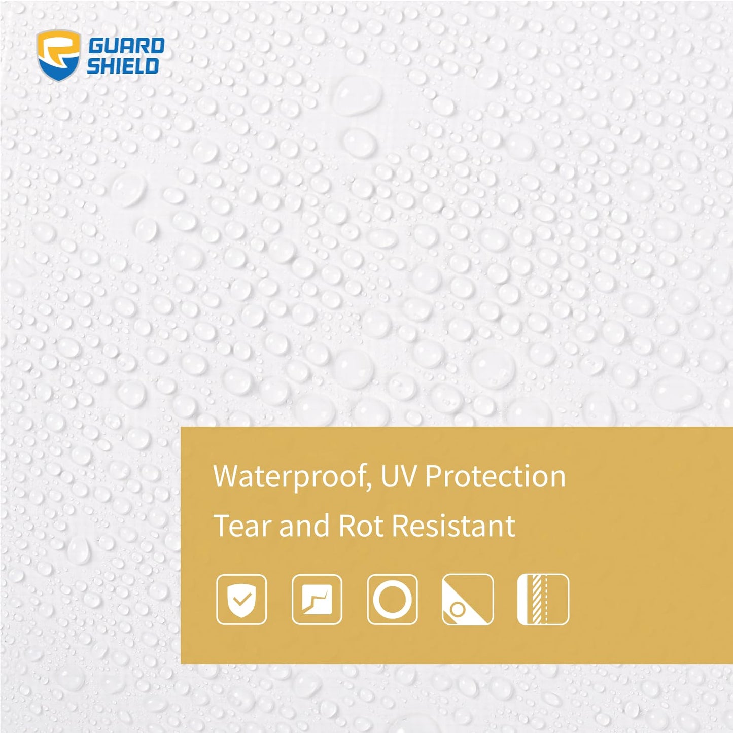 GUARD SHIELD White Tarps Heavy Duty Waterproof 10x12 Feet Large Thick Tarp Cover 12mil