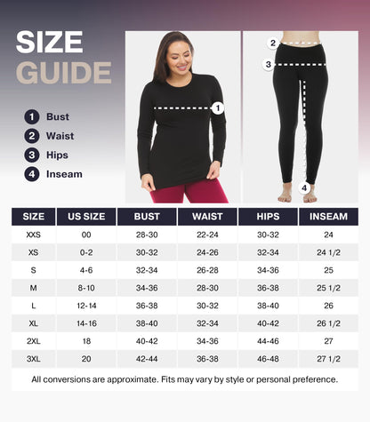 Thermajane Long Johns Thermal Underwear for Women Fleece Lined Base Layer Pajama Set Cold Weather (Small, Grey)