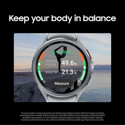 SAMSUNG Galaxy Watch 6 Classic 43mm Bluetooth Smartwatch, Rotating Bezel, Fitness Tracker, Personalized HR Zones, Advanced Sleep Coaching, Heart Monitor, BIA Sensor, Health Insights, US Version Silver