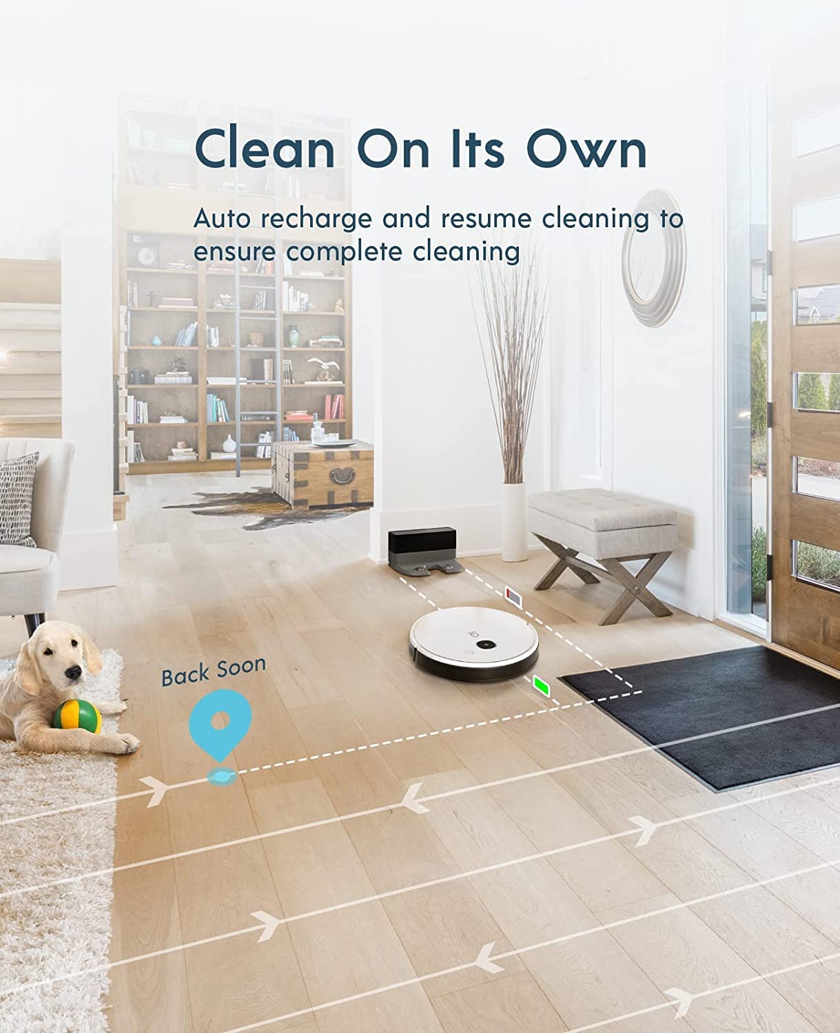 Yeedi vac x Robot Vacuum - Ultra-Slim Design, Powerful 3000Pa Suction, Carpet Detection, Smart Mapping - Ideal for Carpet, Hard Floor Cleaning, Pets - Alexa Compatible, Wi-Fi Connected