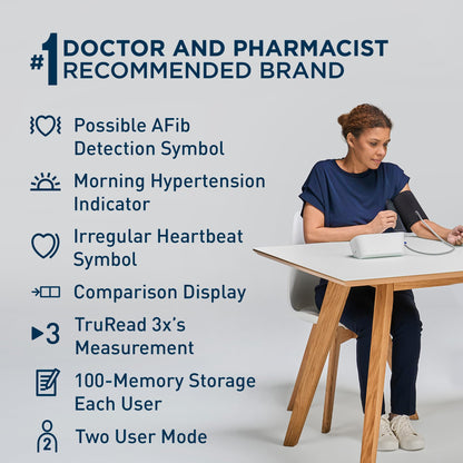 OMRON Platinum Blood Pressure Monitor for Home Use & Upper Arm Blood Pressure Cuff - #1 Doctor & Pharmacist Recommended Brand - Clinically Validated - AFib Detection - Connect App